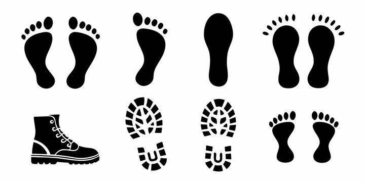footprint silhouettes on white background silhouette barefoot