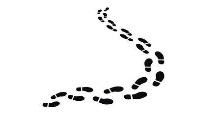 footprint trail silhouette on white background black © MDHABiBUR