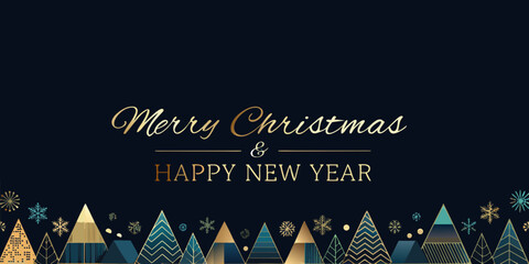 merry christmas greeting on dark blue background © prince