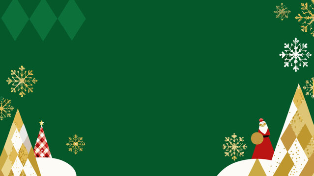 santa claus in geometric winter scene christmas
