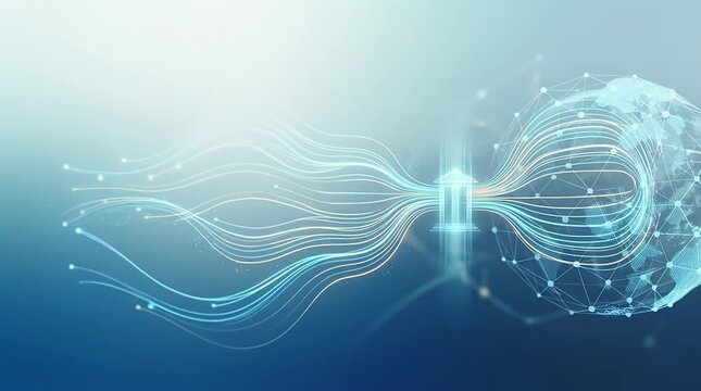 Futuristic Holographic Interface with Flowing Data Elements