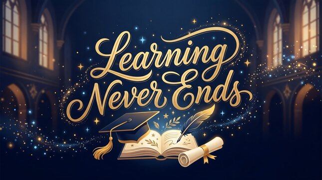 Learning never ends lifelong education inspirational design
