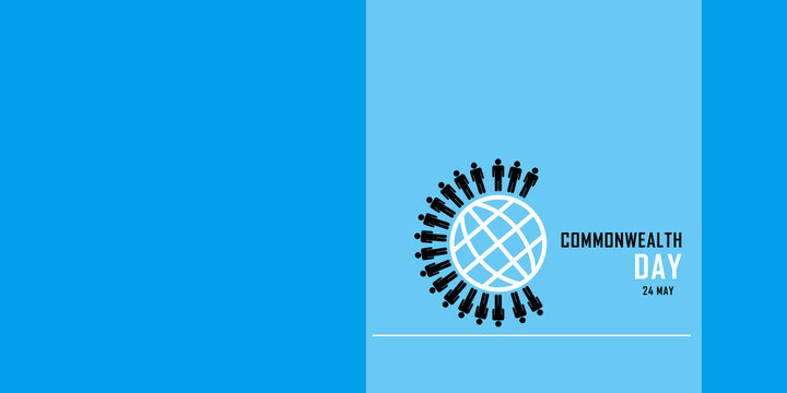 2d illustration Commonwealth Day banner template with global unity