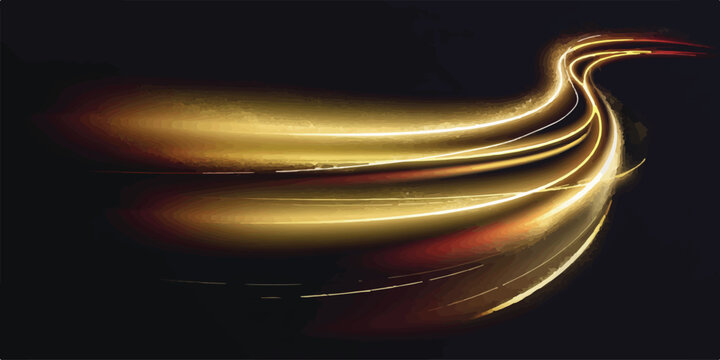 Soft smooth golden light ribbon in motion with abstract background artistic wallpaper decorative movement brilliant lightness graceful