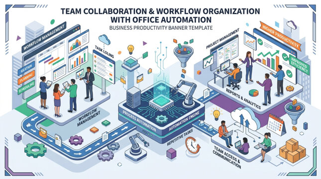 Team collaboration workflow organization office.
