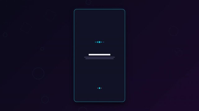 Dynamic motion of a smartphone screen showing loading and progress indicators in a sleek digital environment.