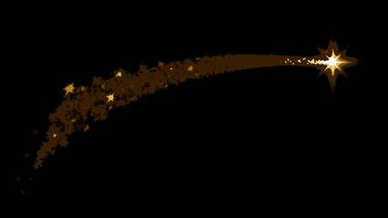 shooting star with sparkling trail silhouette astronomy © Rupa