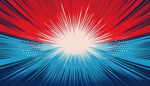 retro comic book background red blue duotone vintage design copy space