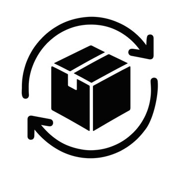 Package return policy icon for e-commerce and logistics