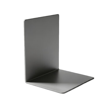 Modern metal bookend minimalist design gray color on transparent background high quality professional detailed modern elegant