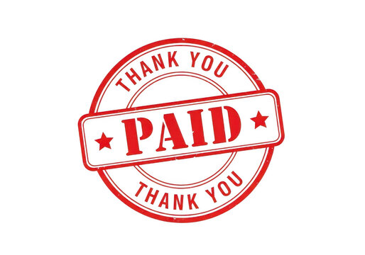 Vintage Paid Stamp Seal with Text 'Paid' and 'Thanks for Your Business' isolated on transparent background