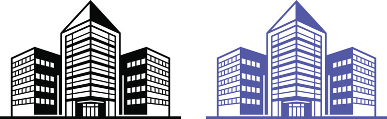 Fototapeta premium Modern office building architecture illustrations