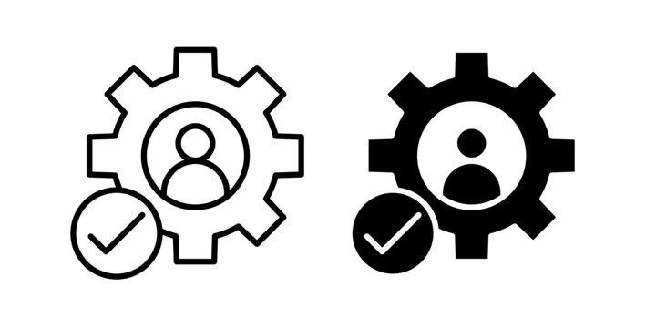Ability icon in outline and solid style, isolated on white background. Ideal for skills, capability, and personal development features in mobile and web design.