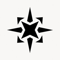 Obraz premium Abstract black star with sharp, pointed edges on a white background.