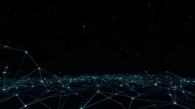 3D Glowing Optical Fiber Star Constellations Network