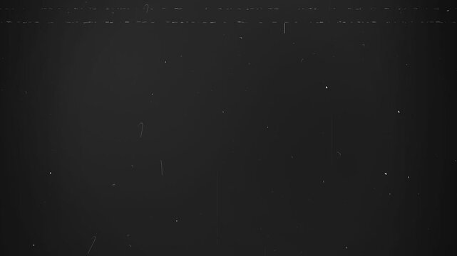 Vintage film scratches and grain texture overlay with dust particles, linear scratches, noise effects, and cluttered imperfections, creating retro cinematic style video, 4K