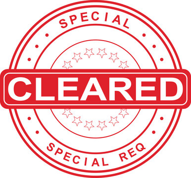 Special Cleared Stamp with Stars and Text - Vector Graphic