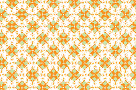 Geometric Pattern with Orange and Green Squares