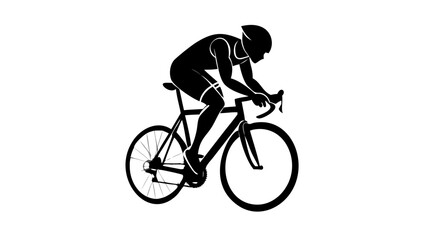 Naklejka premium road cyclist silhouette on transparent background racing