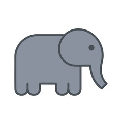 Fototapeta premium Minimalist vector illustration of a grey elephant icon.