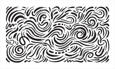 Fototapeta premium Black swirling abstract pattern on white background