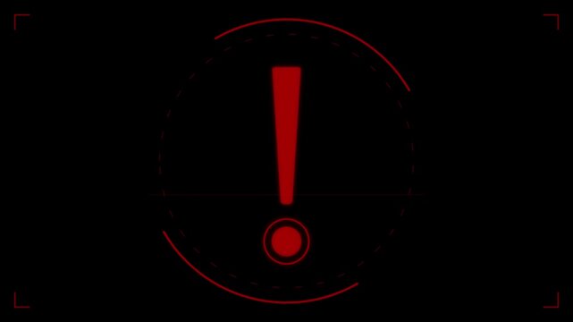 red exclamation point warning symbol green screen overlay