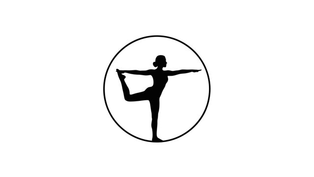 yoga silhouette logo design element.
