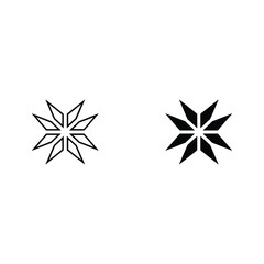 Obraz premium Black Snowflakes Vector Illustration on White Background