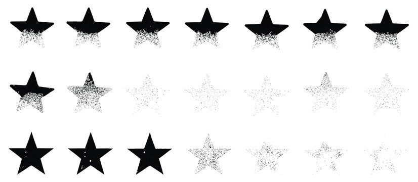 Star Rating System. A set of stars indicating a rating scale. evaluation, feedback, quality, score, poll.