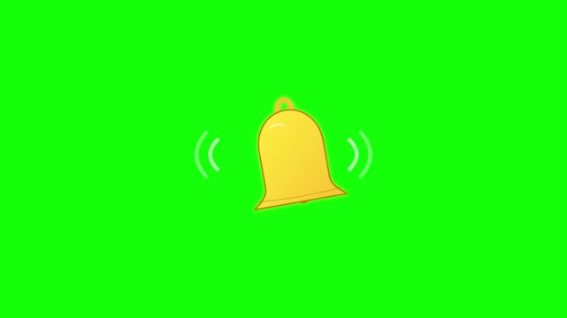 shaking bell notification icon green screen overlay animation