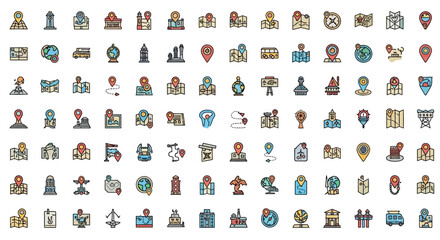 Set of Location and Travel Icons © Gurame