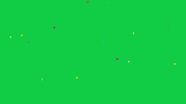 Slow motion confetti rain green screen celebration overlay