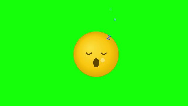 sleeping zzz emoji face green screen animation