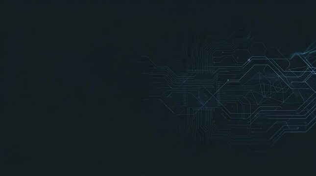 Futuristic Digital Circuit Board with Glowing Elements