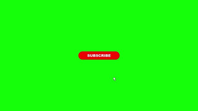 social media subscribe button click green screen overlay