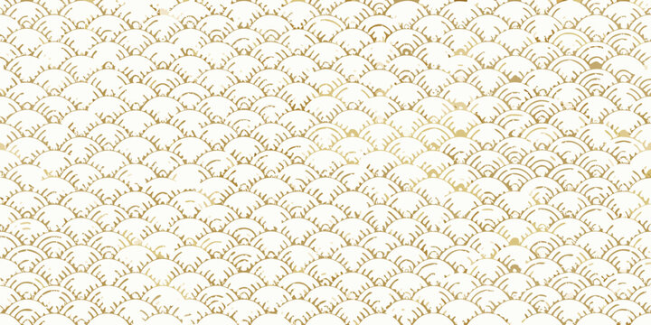 scale pattern on white background gold design