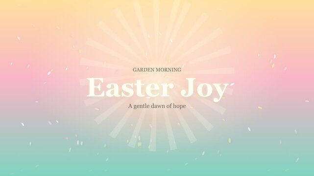Easter Joy title text on a soft pastel gradient background