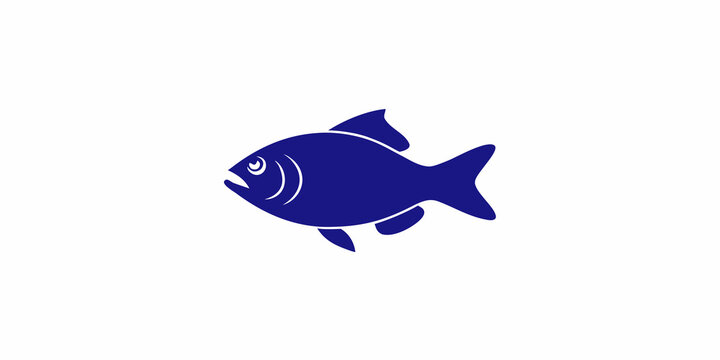 fish icon in flat style on white background