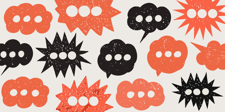 comic speech bubbles in cartoon style thought