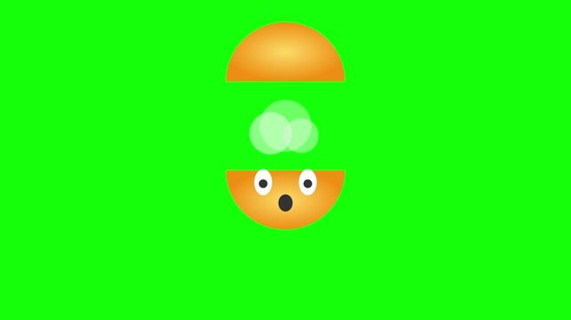 surprised mind blown emoji green screen animation
