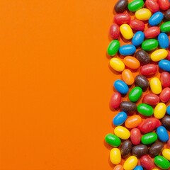 Obraz premium Close up of multi colored jelly beans candy
