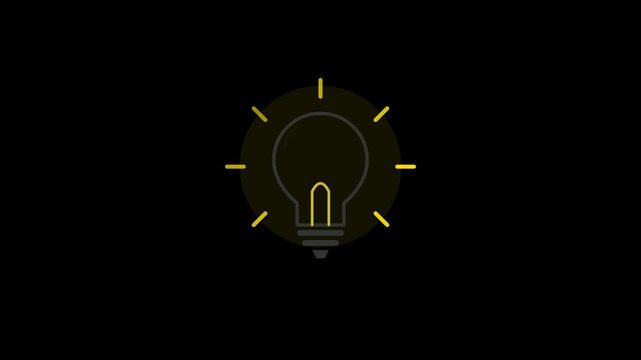 tech innovation lightbulb glowing creative idea business animation