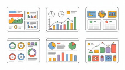 Fototapeta premium Amazing Business Analytics Infographic Vector Set – Corporate Statistics Dashboard and Marketing Report Templates