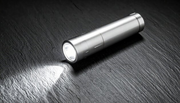 Silver Medical Penlight Emitting a Focused Bright Beam of Light for Examination