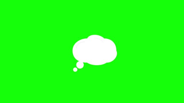 thought bubble dream cloud green screen animation