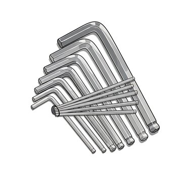 Close-up view of stacked metal washers hardware.