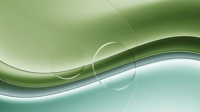 Abstract flowing green and teal waves with subtle circular elements symbolizing organic growth during scientific research