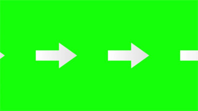 triple arrow sequence moving right green screen animation