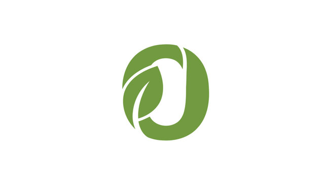 Green O Letter Logo with Leaf - Eco-Friendly Organic Branding