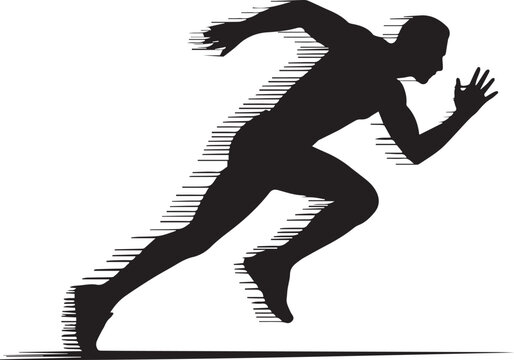 Motion blurred runner silhouette showing extreme speed and athletic dynamism.